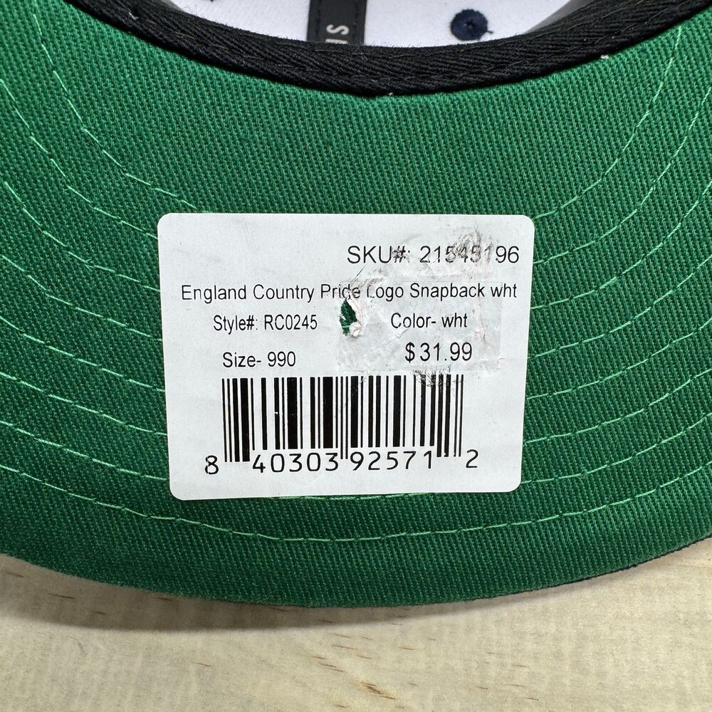 NEW England Rings Crwns Country Pride Three Lions Snapback Cap Hat White Blue - Picture 9 of 11
